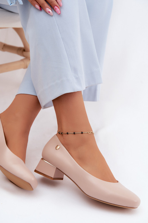 Chaussures à talons en simili cuir Sergio Leone PB417 couleur sable