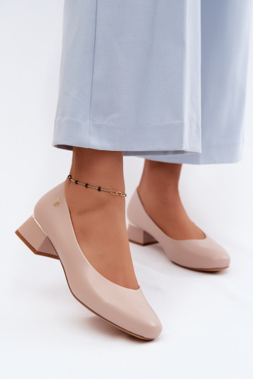 Chaussures à talons en simili cuir Sergio Leone PB417 couleur sable 2