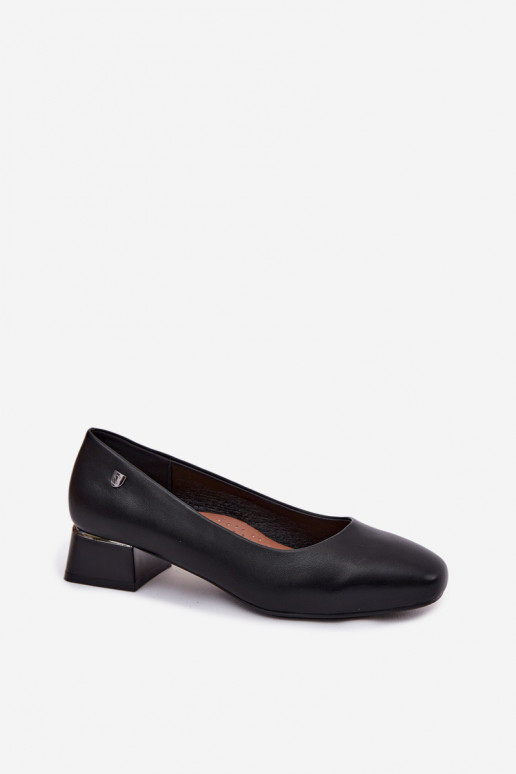 Sergio Leone PB417 faux leather hakken in zwart