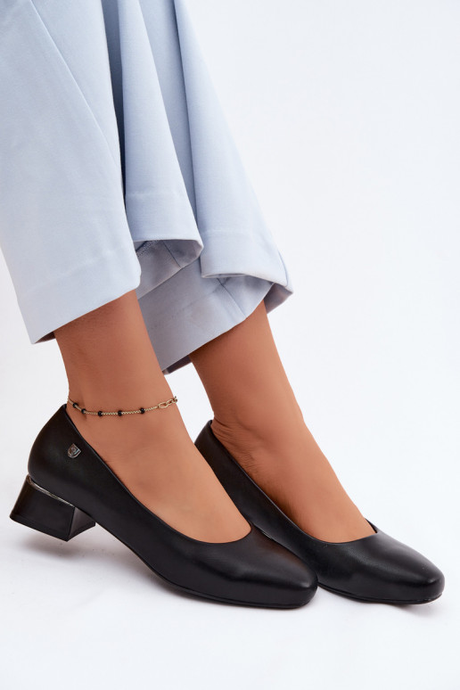 Sergio Leone PB417 Kunstleder-Pumps in Schwarz