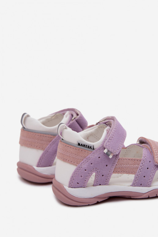 Peau Sandales en daim pour les enfants Bartek 84409-66 Couleur violette