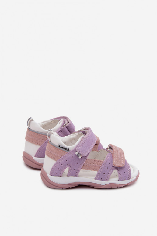 Peau Sandales en daim pour les enfants Bartek 84409-66 Couleur violette