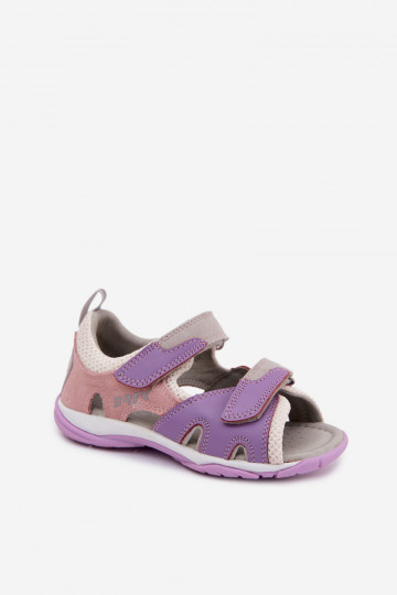 Sandales en cuir Bartek 84413-85 pour enfants en violet