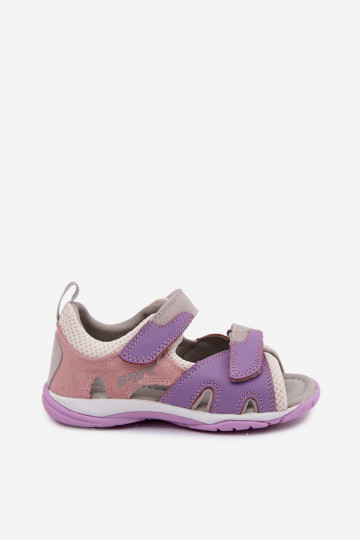 Sandales en cuir Bartek 84413-85 pour enfants en violet 2