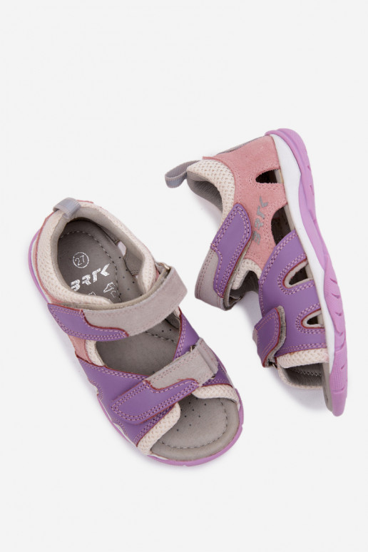 Sandales en cuir Bartek 84413-85 pour enfants en violet