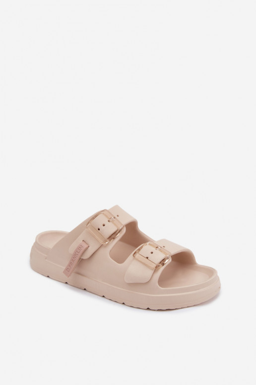 D.Franklin DFSH413003 lichte dames slippers in zandkleur