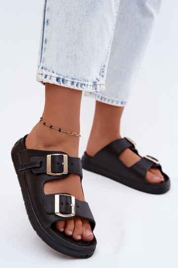 D.Franklin DFSH413001 lichte dames slippers in zwart 2