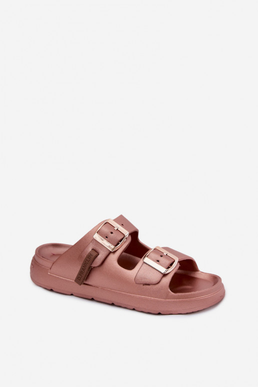 Pantoufles légères Pantoufles pour femmes avec boucles D.Franklin DFSH413002 couleur or rose