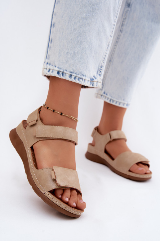 Dames sandalen met platform beige Linora