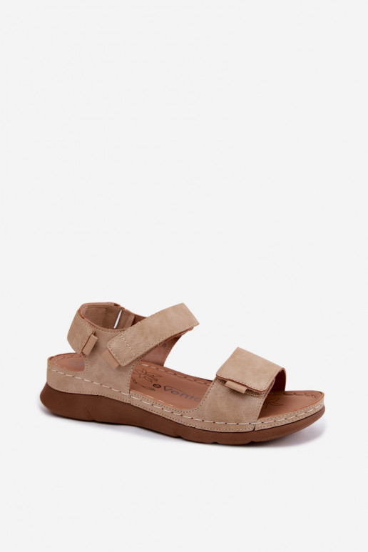 Dames sandalen met platform beige Linora