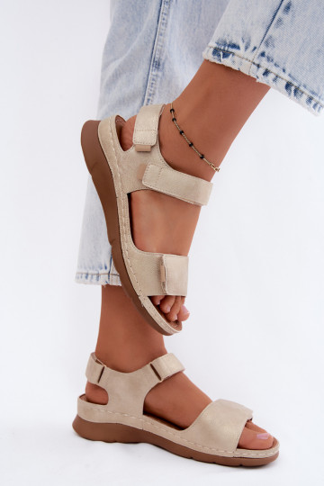 Dames platformsandalen in goudkleur Linora