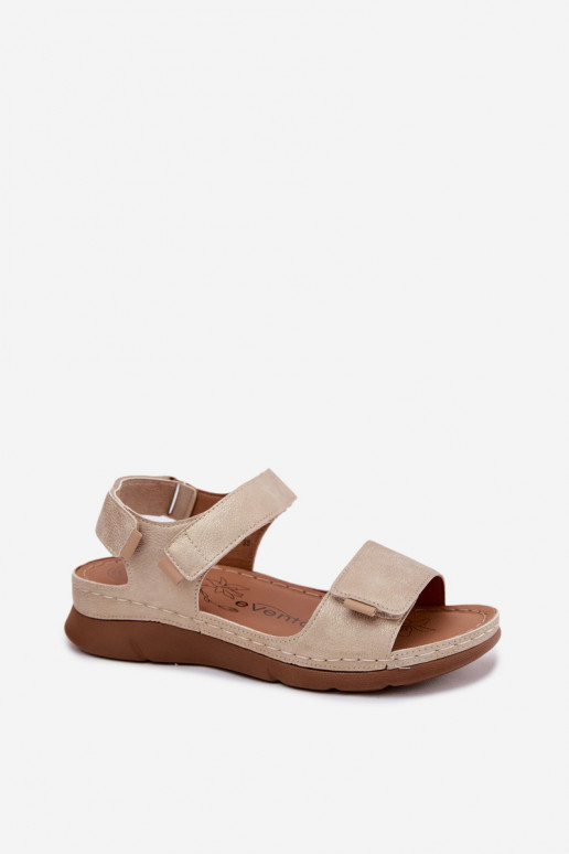 Damen-Platformsandalen in Goldfarbe Linora