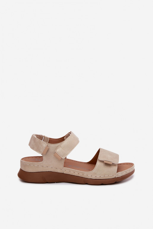 Damen-Platformsandalen in Goldfarbe Linora