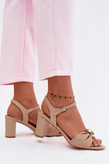 Sandales pour femmesImitacji Skóry avec des talons beige Spella 2