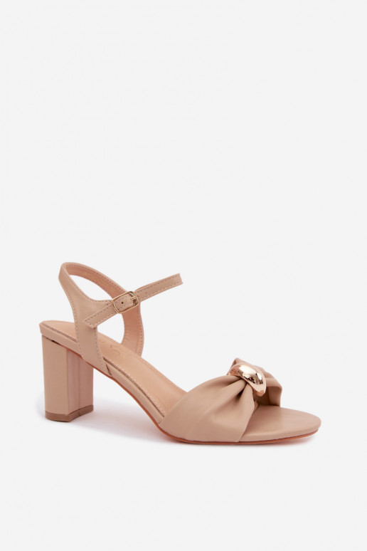 Sandales pour femmesImitacji Skóry avec des talons beige Spella