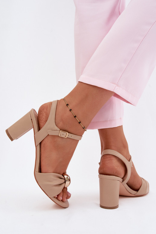 Dames sandalenImitacji Skóry met hakken beige Spella