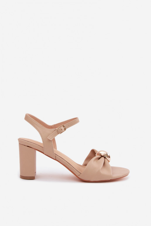 Sandales pour femmesImitacji Skóry avec des talons beige Spella