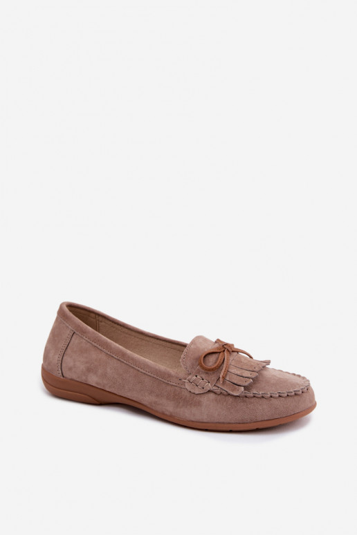 dames mocassinsOpturalnego van suèdeu beige Vantae