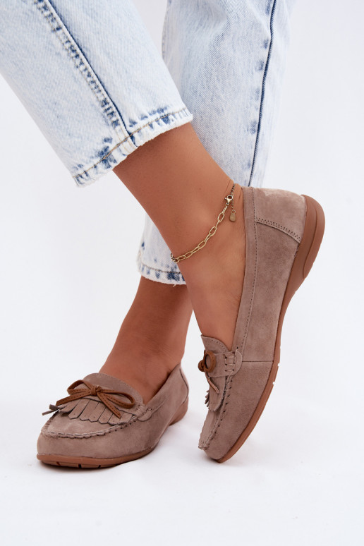 dames mocassinsOpturalnego van suèdeu beige Vantae