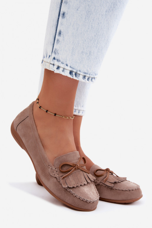 Mocassins pour femmes en daim synthétique couleur sable Vantae