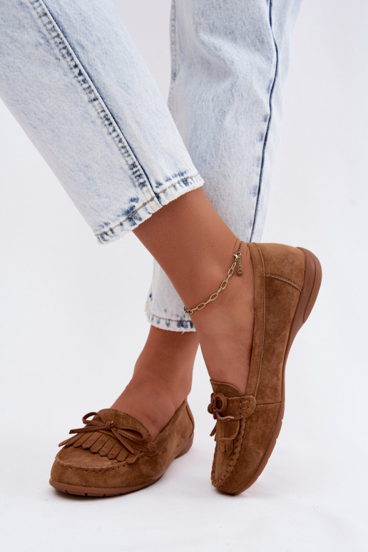 Mocassins pour femmes en daim synthétique couleur marron Vantae