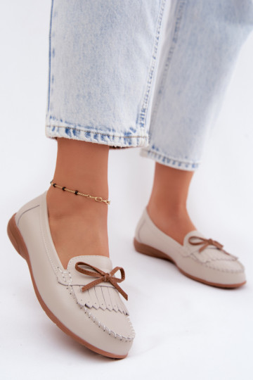 Dames mocassins van faux leather in zandkleur Vantae 2