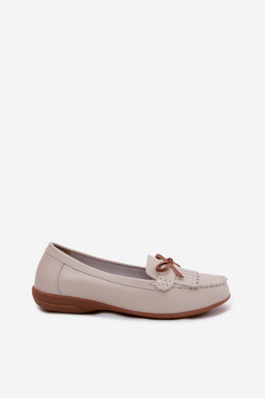 Mokassins für DamenErmöglichtturalnej Skóry Beige Vantae