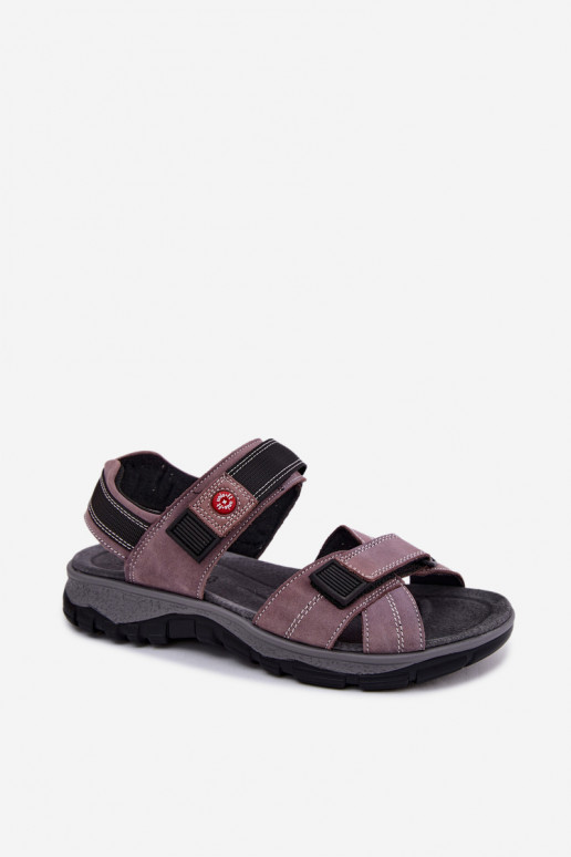 Peau Sandales femme en daim avec attaches adhésives LaÀendoÀe Blingy