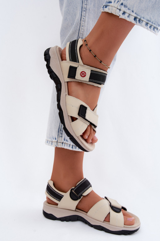 Sandales pour femmes Féminin avec attaches adhésives beige Blingy