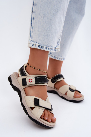 Sandales pour femmes Féminin avec attaches adhésives beige Blingy 2