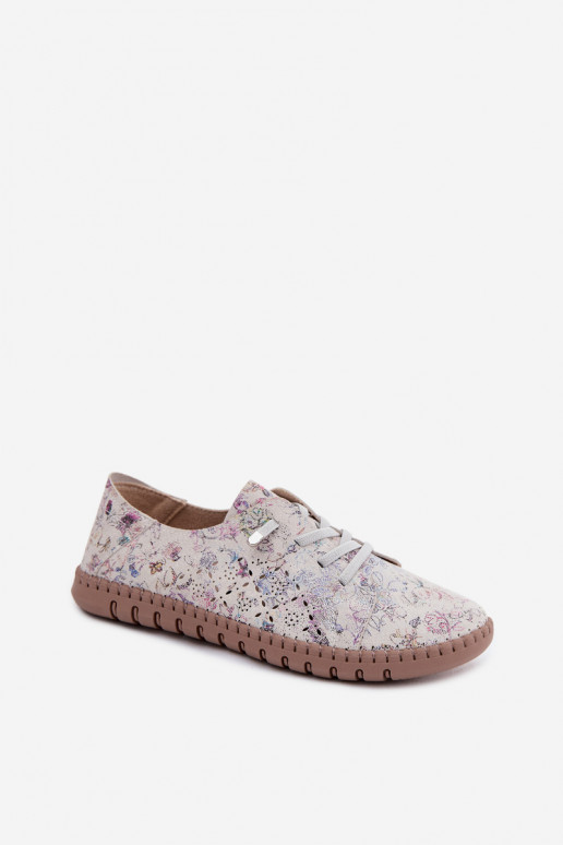 Muster Schuhe mit Ausschnitten aus Kunstveloursleder Flaria
