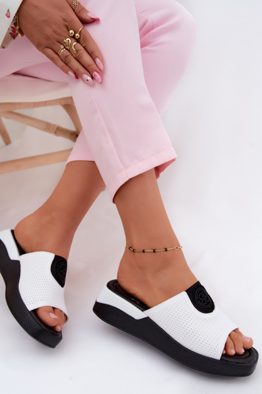 Chaussons en cuir blanc pour femmes Fablee