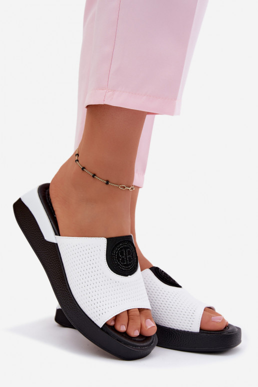Weiße Leder-Damenschuhe Fablee