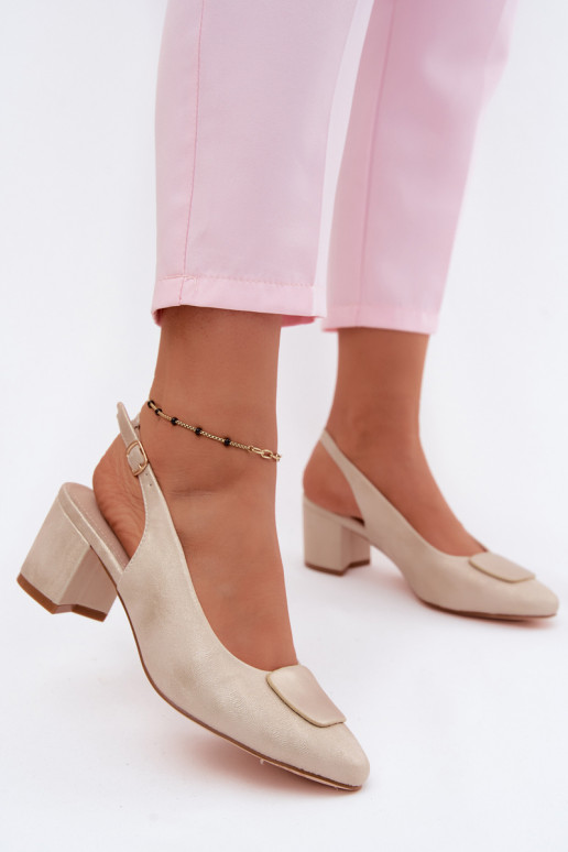 Dames sandalen Obcas Słupek Ozdoba gouden kleur Het heeftden
