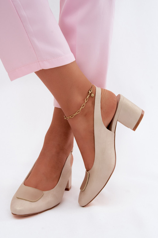 Sandales pour femmes Obcas Słupek Ozdoba couleur dorée Il fautden