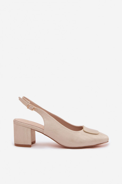 Dames sandalen Obcas Słupek Ozdoba gouden kleur Het heeftden