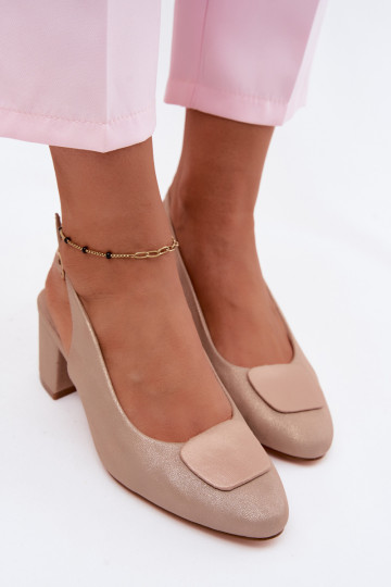 Sandales pour femmes Obcas Słupek Ozdoba couleur or rose Il fautden