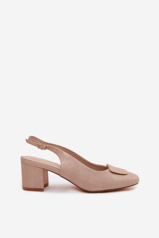 Damensandalen Obcas Słupek Ozdoba roségoldene Farbe Es mussden