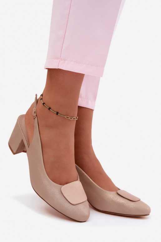 Sandales pour femmes Obcas Słupek Ozdoba couleur or rose Il fautden