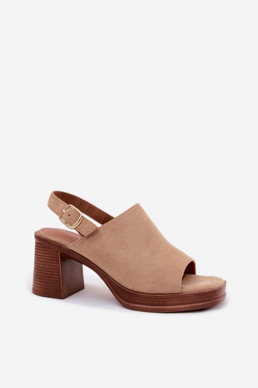 Sandales à talons hauts pour femmeImitacji en daimu beige Eclipse