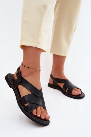 Dames platte sandalen in zwart Blinga 2