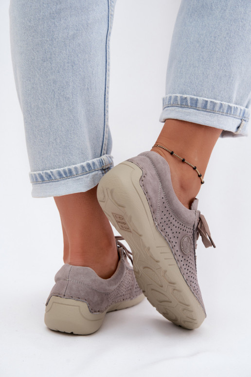 Peau en daim chaussures Féminin avec des lacets beige Bahia