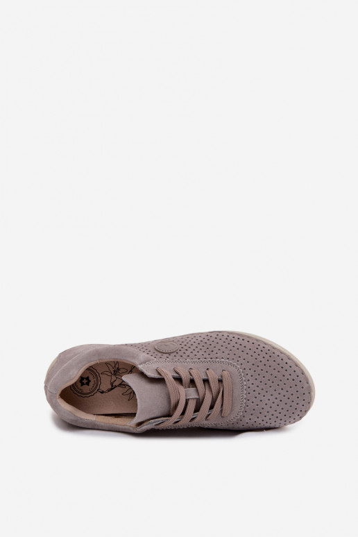 Peau en daim chaussures Féminin avec des lacets beige Bahia