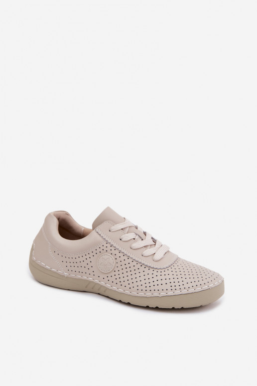 Haut Schuhe Feminin mit Schnürsenkeln elfenbeinfarbe Bahia