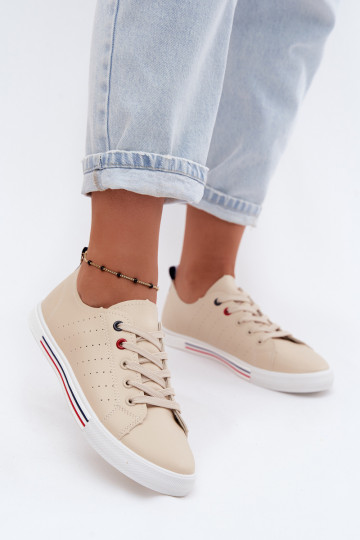 Lässige Sneakers aus Kunstleder in Sandfarbe Tulum 2
