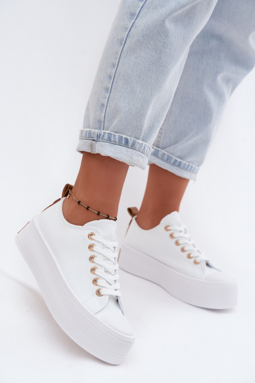 Witte casual schoenen met platform Amalfi
