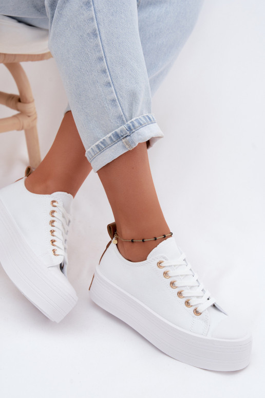 Witte casual schoenen met platform Amalfi