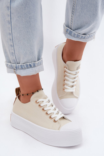 Vrijetijdsschoenen met platform beige Amalfi