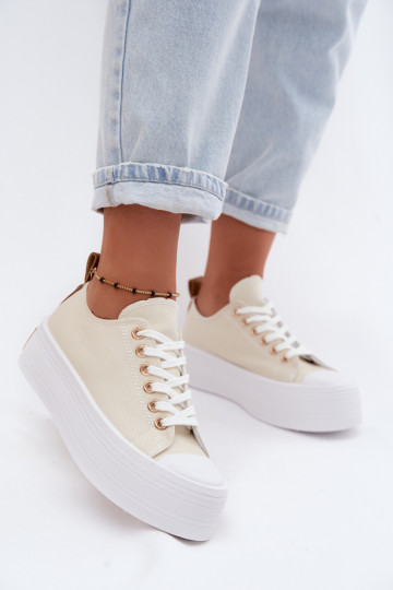 Beige casual schoenen met platform Amalfi 2