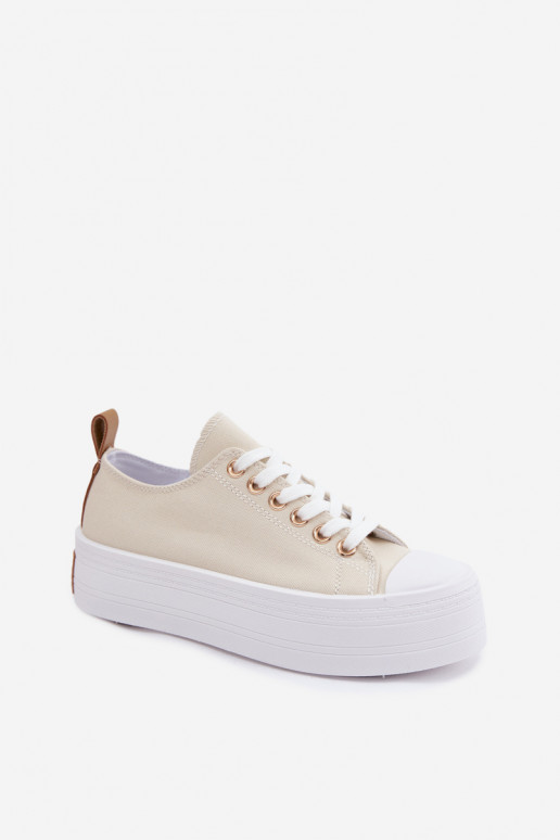 Beige casual schoenen met platform Amalfi